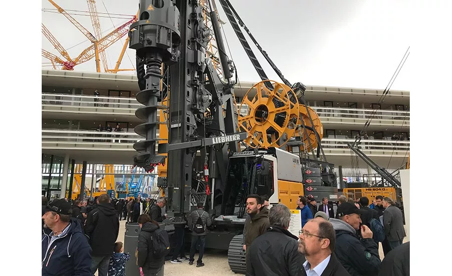 Liebherr LB 16 drilling rig on display at Bauma 2019