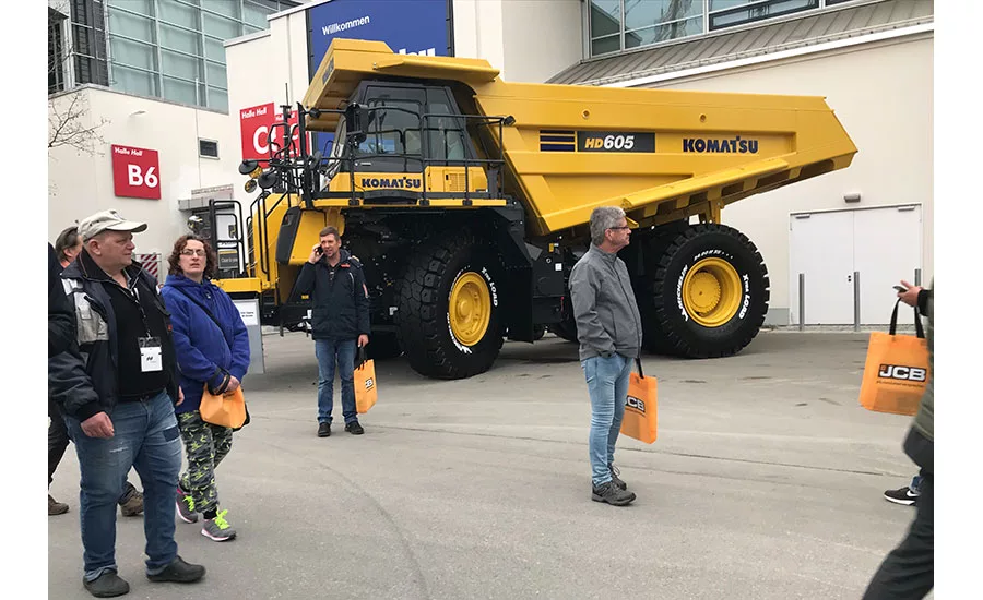 Komatsu dump truck on display at Bauma 2019
