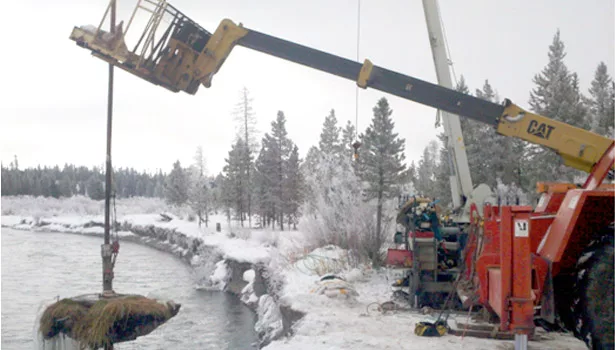 Potts Drilling brought in a crane and a lift.