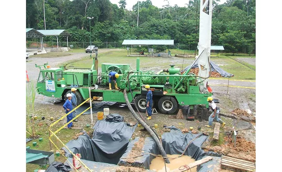 CP-1800 rig on jobsite in Ecuador