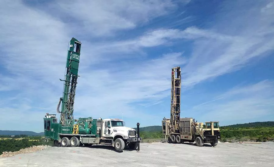 angle holes at rock quarry