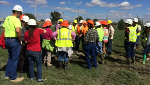 sanitarians loop installation grouting process