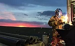welding at dusk
