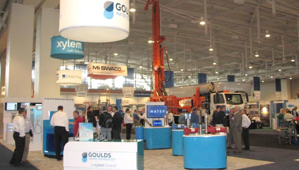 The Xylem brand Goulds Water Technology had a prominent booth right inside the Expo.