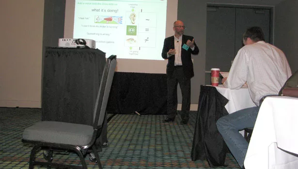 Bill Merkel makes a point about pumps.