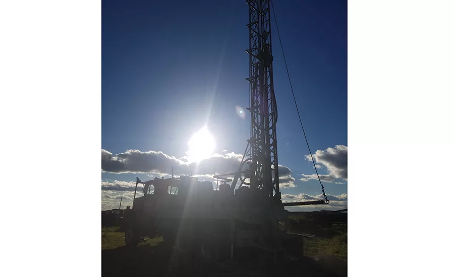 rig at sunset