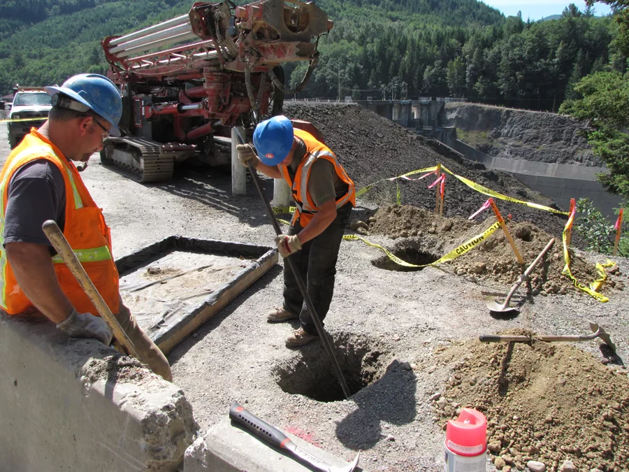 reinforcing the site with grout to fortify Howard Hanson Dam
