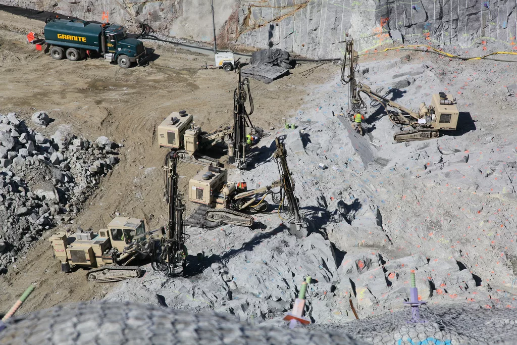 excavation site for the Folsom Dam auxiliary spillway