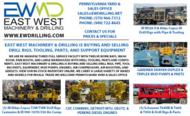 EAST WEST MACHINERY & DRILLING IS BUYING AND SELLING DRILL RIGS, TOOLING, PARTS, AND SUPPORT EQUIPMENT