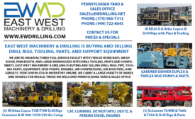 EAST WEST MACHINERY & DRILLING IS BUYING AND SELLING DRILL RIGS, TOOLING, PARTS, AND SUPPORT EQUIPMENT