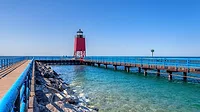 A picture of a lighthouse in Michigan