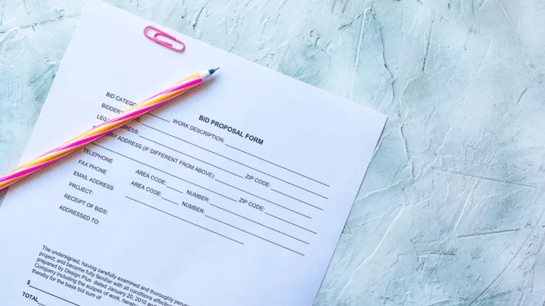 A proposal being written