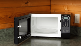 An image of a microwave in a kitchen.