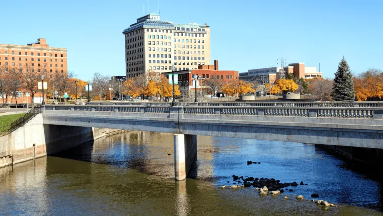 The Flint River in Flint, Michigan