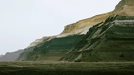 A side profile of a coal mine
