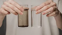 An image of clean water vs dirty water