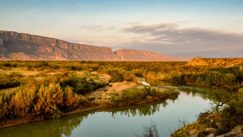 An image of the Rio Grande through Texas