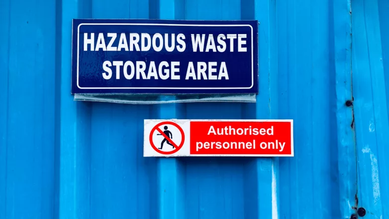 An image of a hazardous waste storage area.