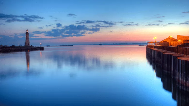 Lake erie at sunset