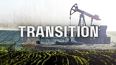 An oil rig in the background