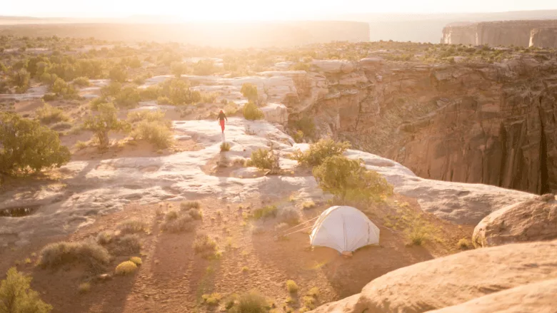 An image of someone hiking on BLM land in Utah