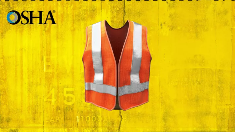 An image of a safety vest and the OSHA logo