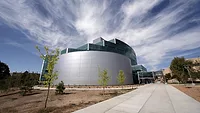 The entrance to the National Security Building at the Los Alamos National Laboratory in New Mexico