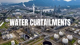 An overhead view of an oil refinery