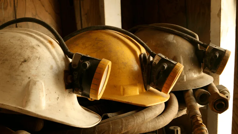 An image of mining helmets
