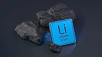 An image of a lithium symbol from the periodic table of elements