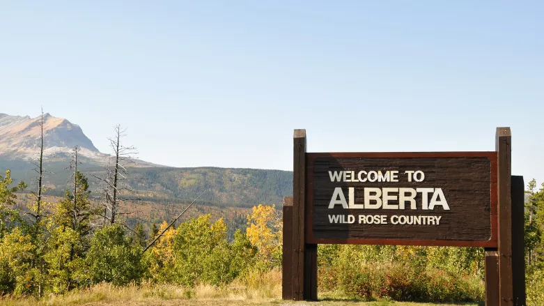 Alberta, Canada welcome sign