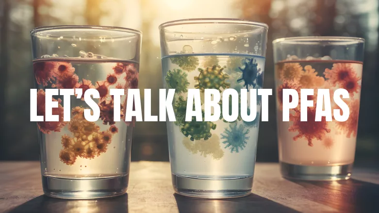 An image representing chemicals or PFAs in glasses of water