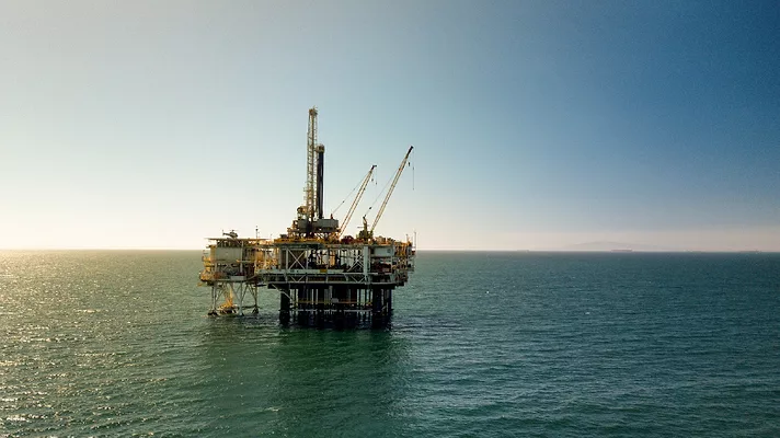 An image of an offshore drill rig