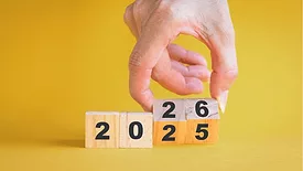 An image of 2025 turning into 2026 