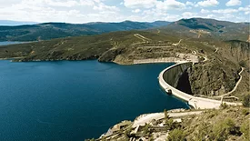 An image of a water reservoir in the mountains