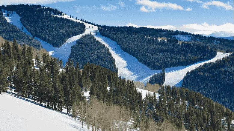 An image of Vail Ski resort during a snowy season