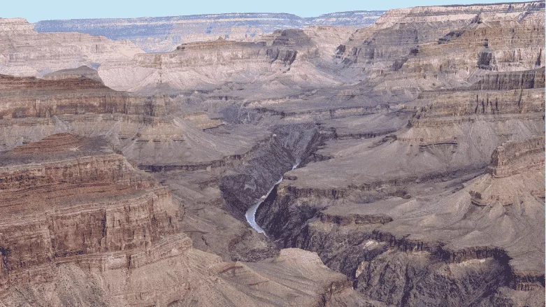 An image of the Colorado River going through the Grand Canyon