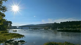 An image of the Potomac River and the sun