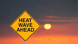 An image of a heat wave sign