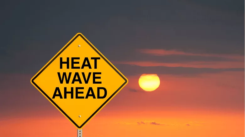 An image of a heat wave sign