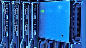 An image of a data center close up