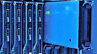 An image of a data center close up