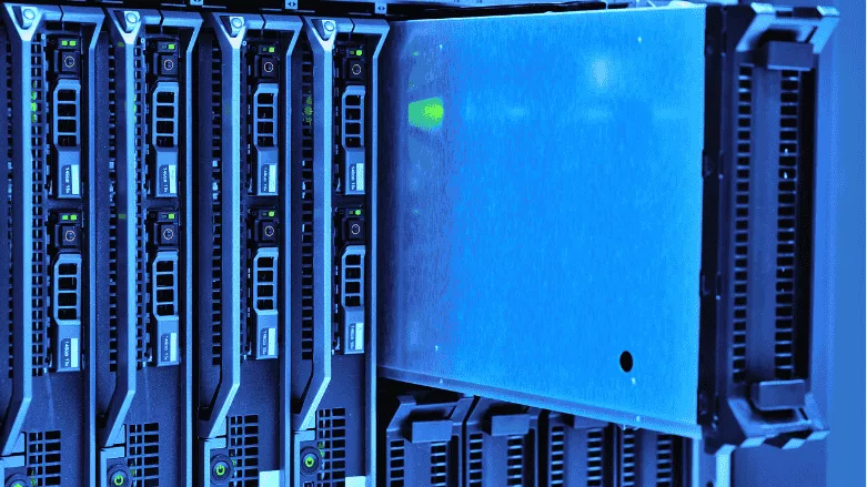 An image of a data center close up