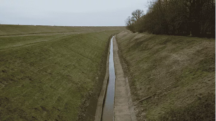 An image of a river in a rural area