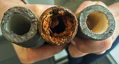Old rusted pipe selection
