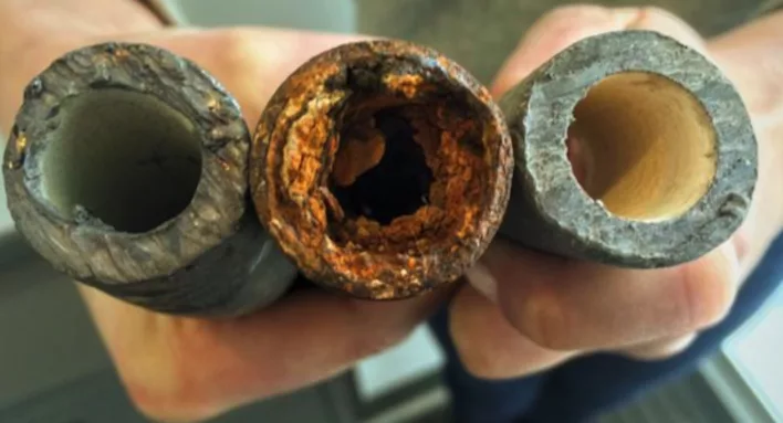 Old rusted pipe selection