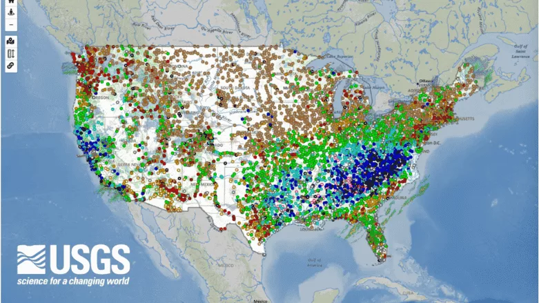 Map of USGS tool