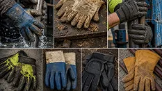 A collection of heavy duty work gloves