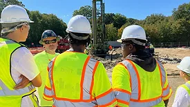 Brock Yordy speaks with a group of Geothermal Drillers