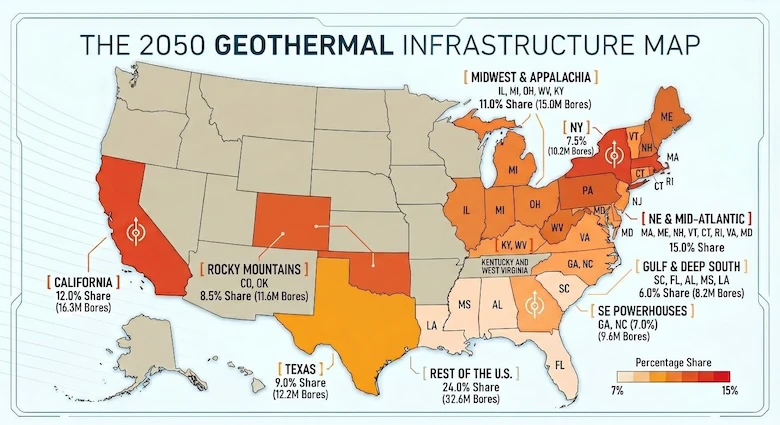 A map highlighting Geothermic Infrastructure